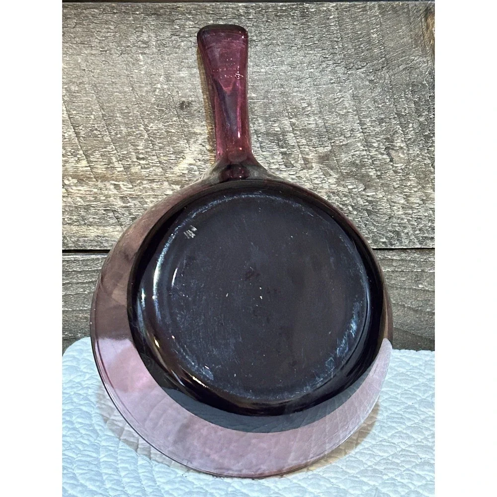 Vtg Corning Ware Visions Cranberry Glass‎ 0.5 L Sauce Pan W/Teflon Coating USA